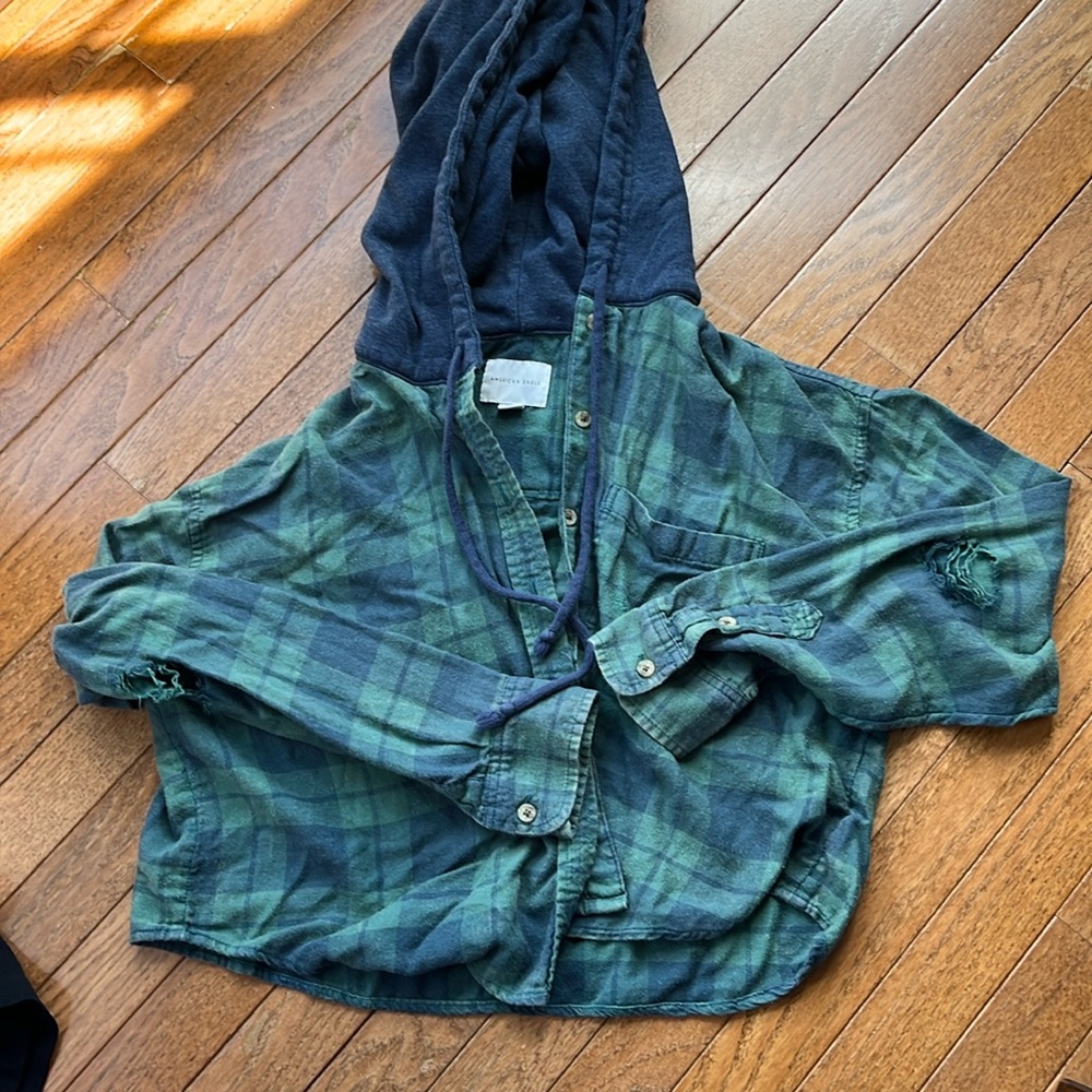 EUC American Eagle flannel hoodie
